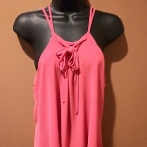 TT1 A'Gaci Neon Pink Tank Top Shirt Size Large